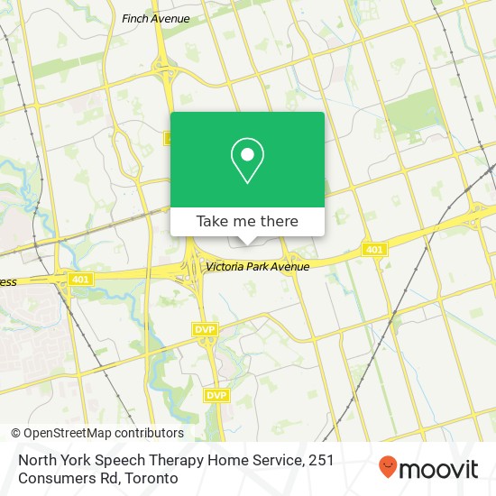 North York Speech Therapy Home Service, 251 Consumers Rd map