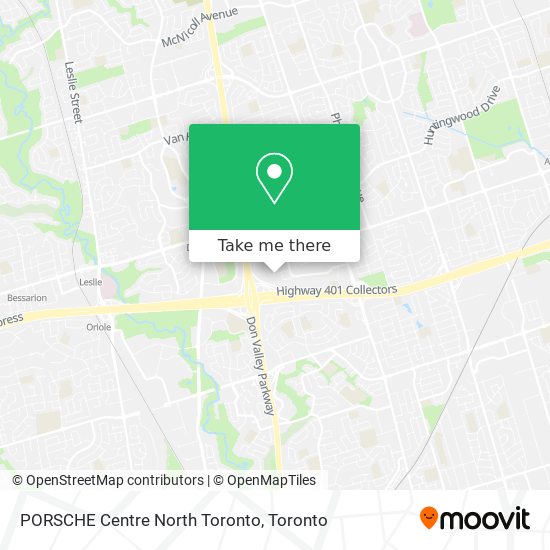 PORSCHE Centre North Toronto map