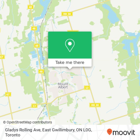 Gladys Rolling Ave, East Gwillimbury, ON L0G map