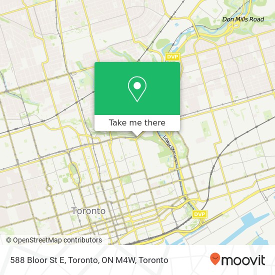 588 Bloor St E, Toronto, ON M4W map