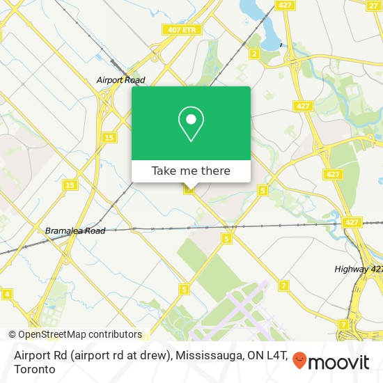 Airport Rd (airport rd at drew), Mississauga, ON L4T map