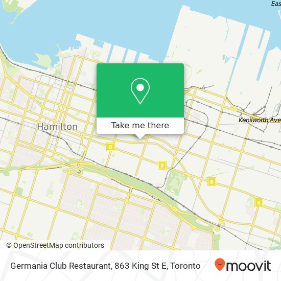 Germania Club Restaurant, 863 King St E map