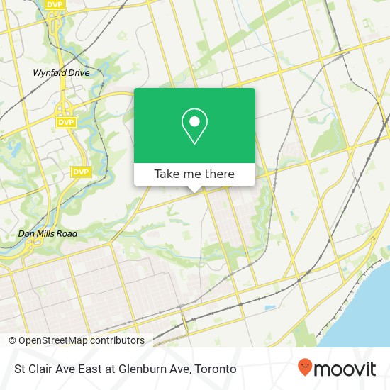 St Clair Ave East at Glenburn Ave map