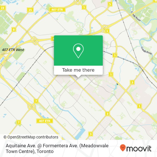 Aquitaine Ave. @ Formentera Ave. (Meadowvale Town Centre) map