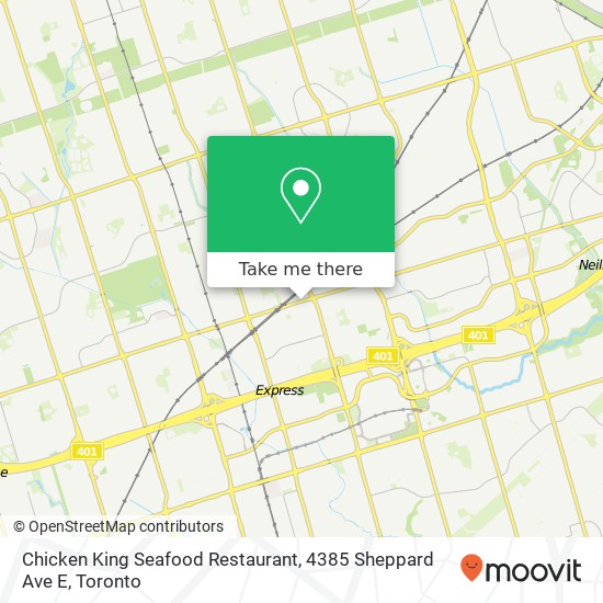 Chicken King Seafood Restaurant, 4385 Sheppard Ave E plan