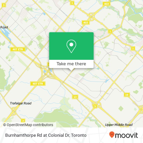 Burnhamthorpe Rd at Colonial Dr map