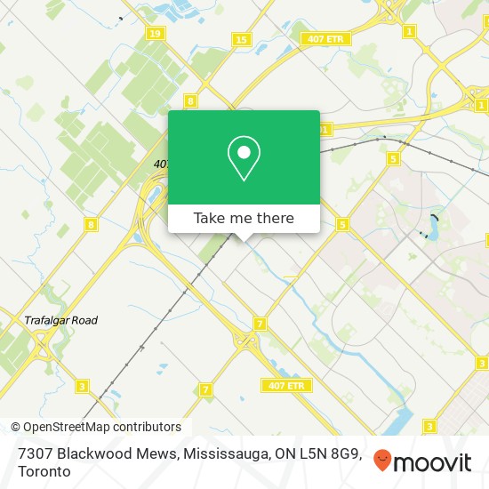 7307 Blackwood Mews, Mississauga, ON L5N 8G9 map