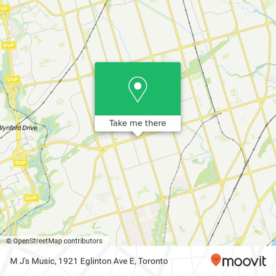 M J's Music, 1921 Eglinton Ave E map