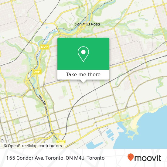 155 Condor Ave, Toronto, ON M4J map