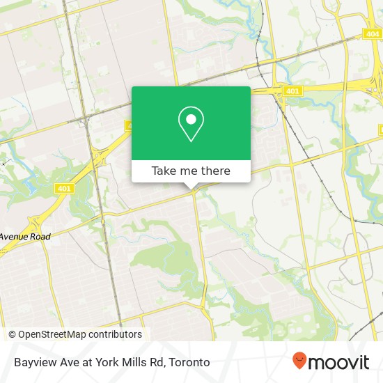 Bayview Ave at York Mills Rd map