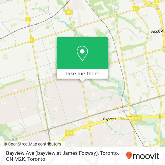 Bayview Ave (bayview at James Foxway), Toronto, ON M2K plan