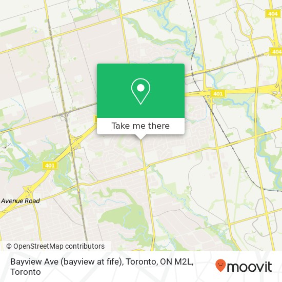 Bayview Ave (bayview at fife), Toronto, ON M2L map