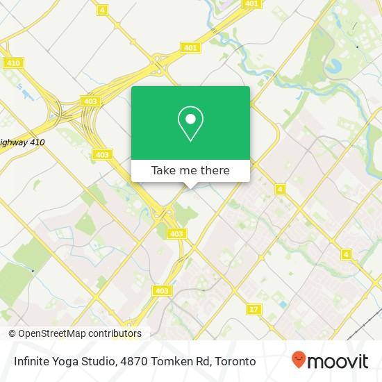 Infinite Yoga Studio, 4870 Tomken Rd map