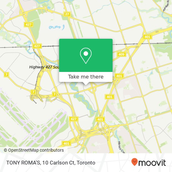 TONY ROMA'S, 10 Carlson Ct map