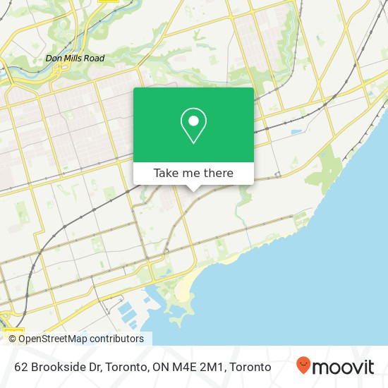 62 Brookside Dr, Toronto, ON M4E 2M1 map