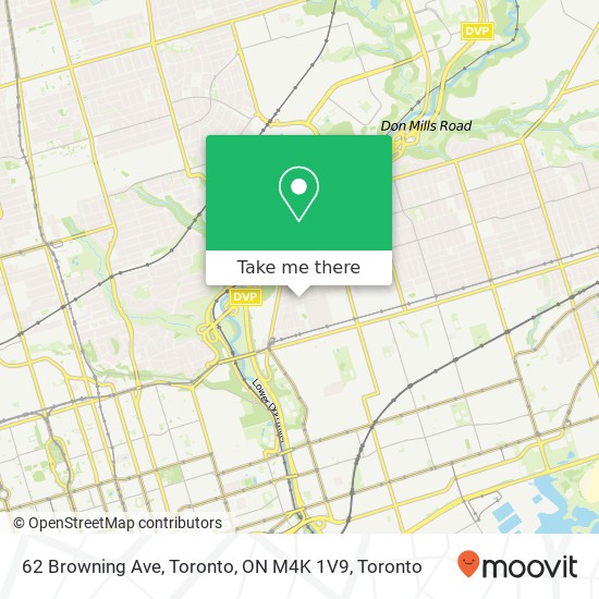 62 Browning Ave, Toronto, ON M4K 1V9 map