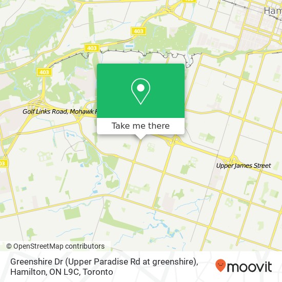 Greenshire Dr (Upper Paradise Rd at greenshire), Hamilton, ON L9C map