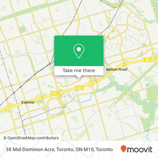 38 Mid-Dominion Acrs, Toronto, ON M1S map