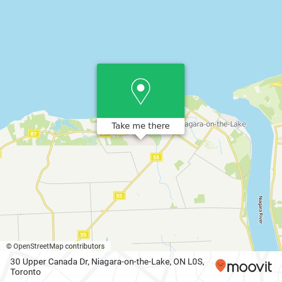 30 Upper Canada Dr, Niagara-on-the-Lake, ON L0S map