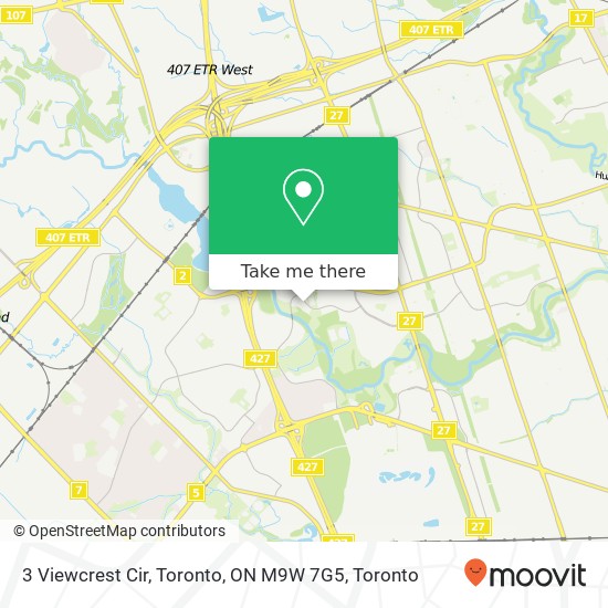 3 Viewcrest Cir, Toronto, ON M9W 7G5 map