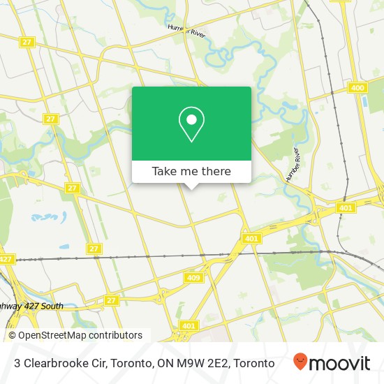 3 Clearbrooke Cir, Toronto, ON M9W 2E2 map