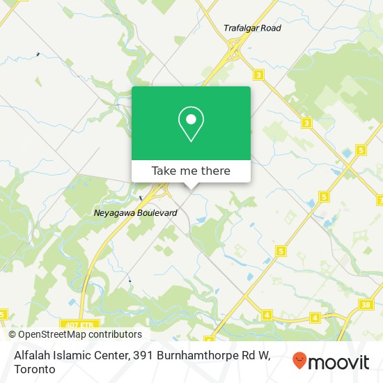 Alfalah Islamic Center, 391 Burnhamthorpe Rd W map