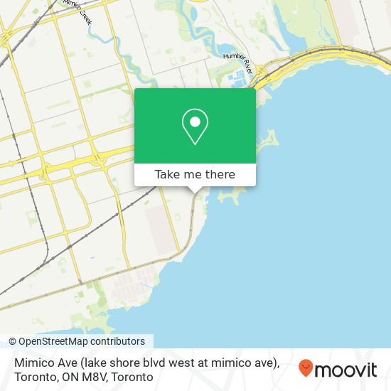 Mimico Ave (lake shore blvd west at mimico ave), Toronto, ON M8V map