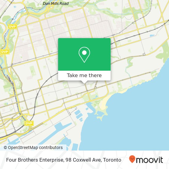 Four Brothers Enterprise, 98 Coxwell Ave map
