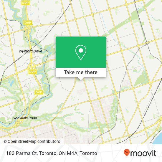 183 Parma Ct, Toronto, ON M4A map