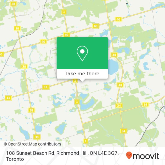 108 Sunset Beach Rd, Richmond Hill, ON L4E 3G7 map