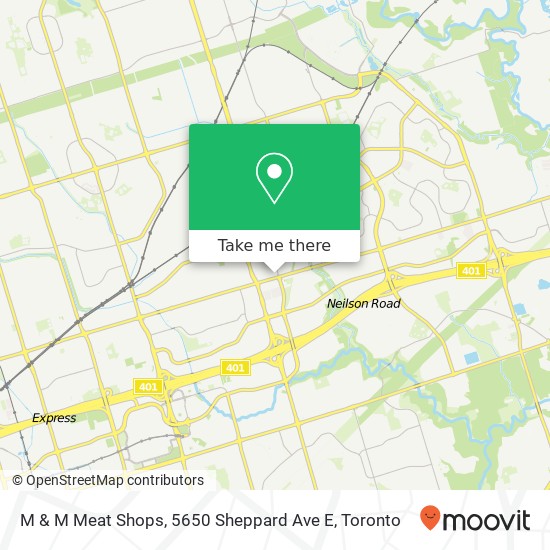 M & M Meat Shops, 5650 Sheppard Ave E map