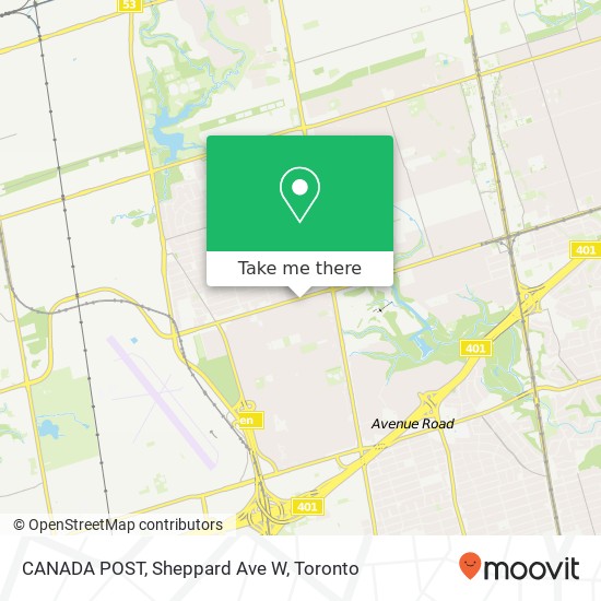 CANADA POST, Sheppard Ave W map