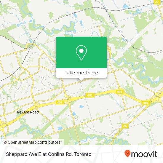 Sheppard Ave E at Conlins Rd map