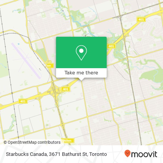 Starbucks Canada, 3671 Bathurst St map