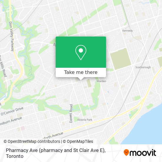 Pharmacy Ave (pharmacy and St Clair Ave E) map
