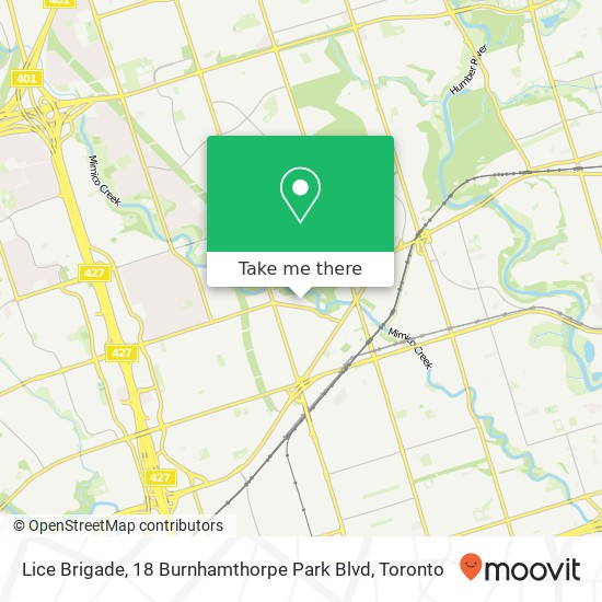 Lice Brigade, 18 Burnhamthorpe Park Blvd map