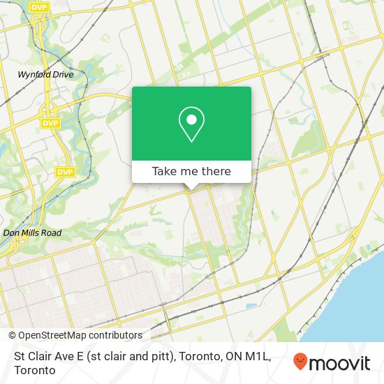 St Clair Ave E (st clair and pitt), Toronto, ON M1L map