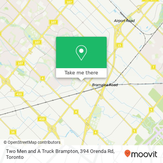 Two Men and A Truck Brampton, 394 Orenda Rd map