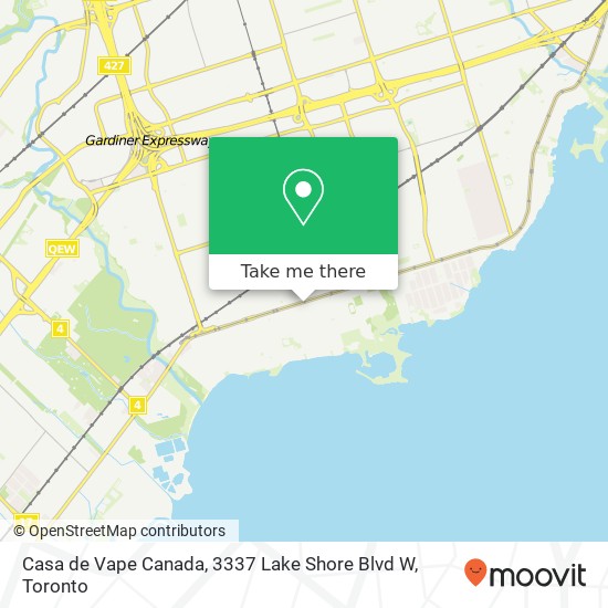 Casa de Vape Canada, 3337 Lake Shore Blvd W map