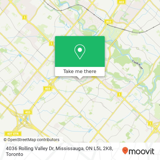 4036 Rolling Valley Dr, Mississauga, ON L5L 2K8 map