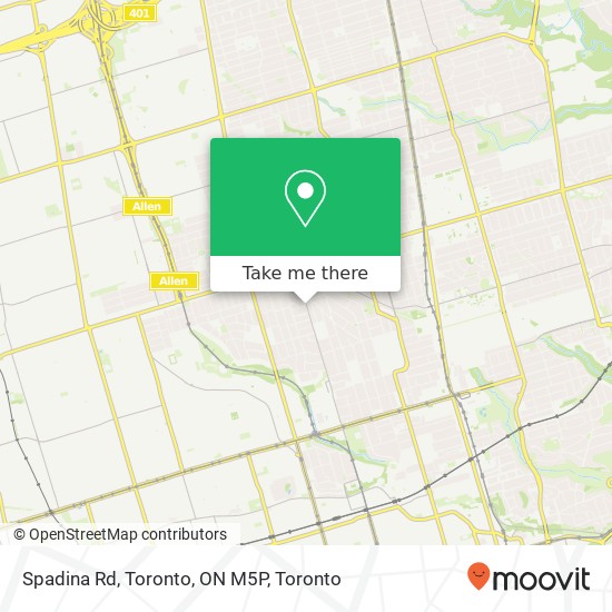 Spadina Rd, Toronto, ON M5P map