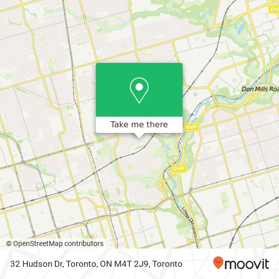 32 Hudson Dr, Toronto, ON M4T 2J9 map