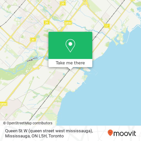 Queen St W (queen street west mississauga), Mississauga, ON L5H map
