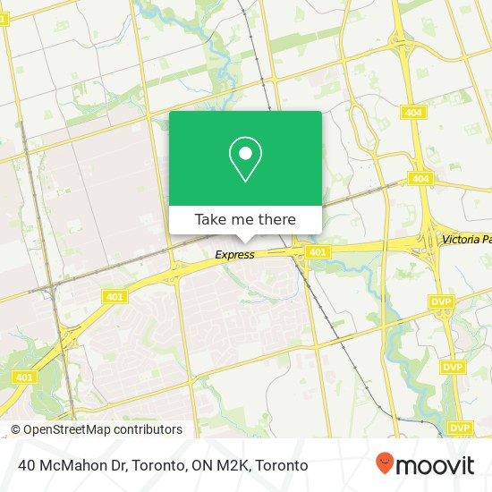 40 McMahon Dr, Toronto, ON M2K map