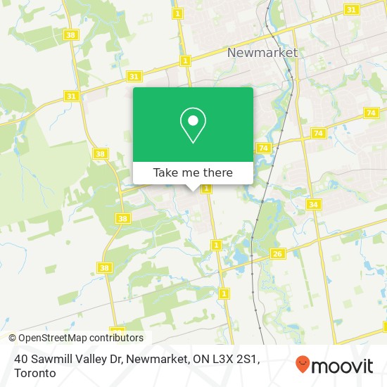 40 Sawmill Valley Dr, Newmarket, ON L3X 2S1 map