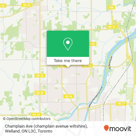 Champlain Ave (champlain avenue wiltshire), Welland, ON L3C map