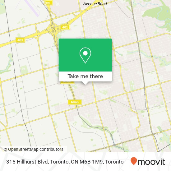 315 Hillhurst Blvd, Toronto, ON M6B 1M9 map