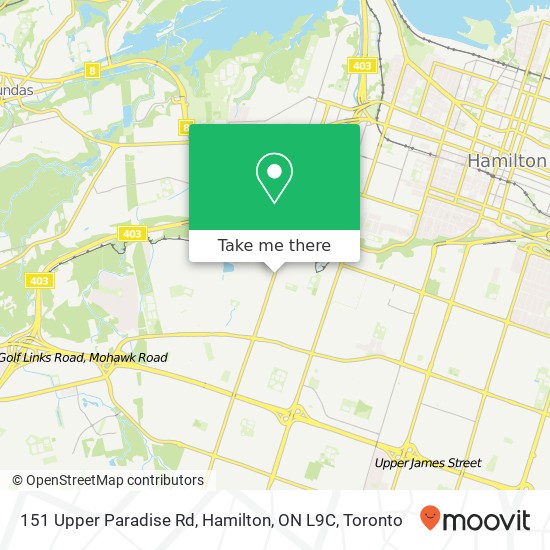 151 Upper Paradise Rd, Hamilton, ON L9C map