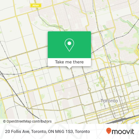 20 Follis Ave, Toronto, ON M6G 1S3 map