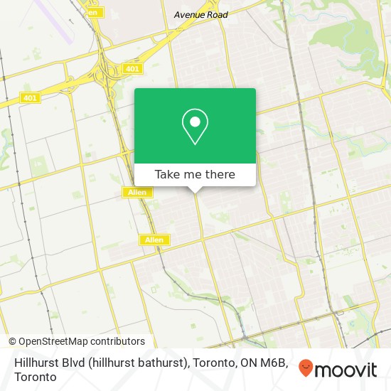 Hillhurst Blvd (hillhurst bathurst), Toronto, ON M6B map